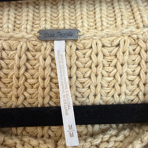 Free People Bell Song Pullover Beige Bohemian Sweater Women’s Size Medium - Picture 3 of 6